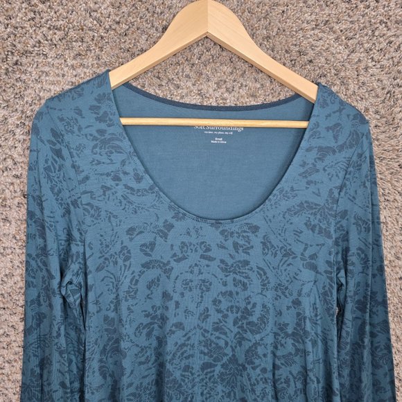 Soft Surroundings Top Womens Small Blue Timely Paisley Print Scoop Neck Tunic - Picture 4 of 7